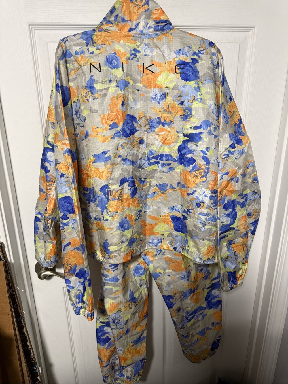 Nike Floral Track Jacket & Joggers - Blue, Orange, White - Picture 8 of 8
